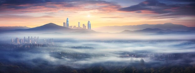 Panoramic View of Urban Skyline