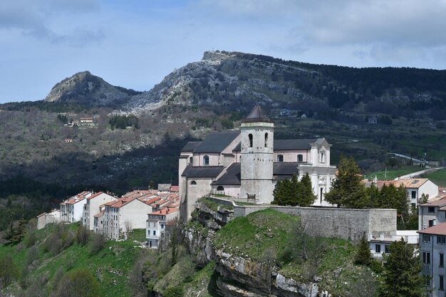 Panoramic view of the village of Capracotta in Molise Italy