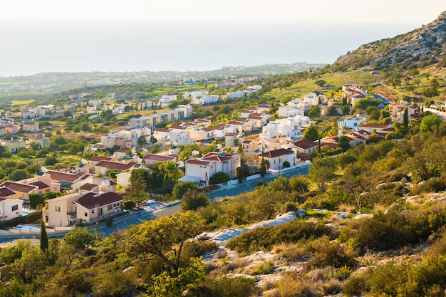 Panoramic view of the village in Cyprus.