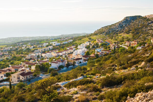 Panoramic view of the village in Cyprus.