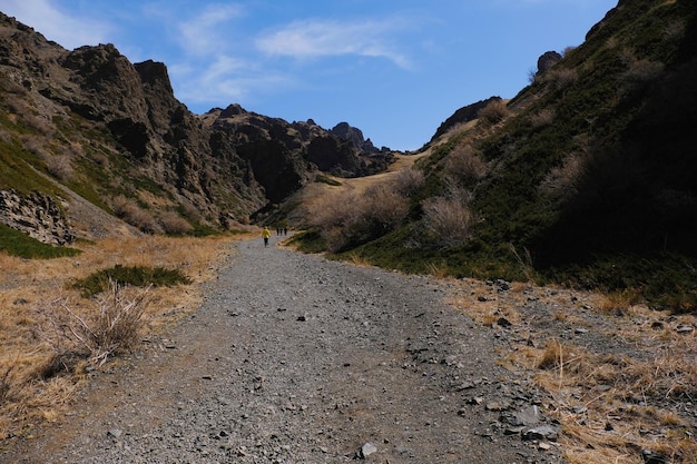 Panoramic view The Yol Valley Mongolian also known as 'Ice Valley southern Mongolia