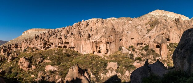 Panoramic view of the zelve open air museum in cappadocia turkey