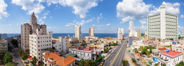 Panoramisch luchtfoto van de oude hoofdstad van Havana, Cuba