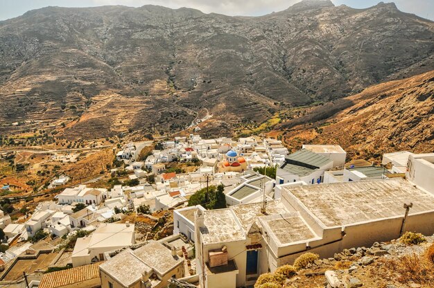 Panoramisch uitzicht op Chora op het eiland Serifos, Griekenland