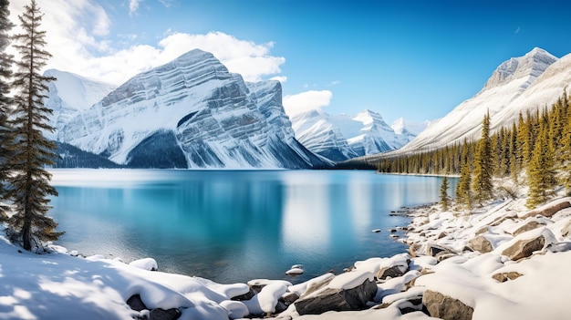 Panoramisch uitzicht op de bergketen van het Banff National Park