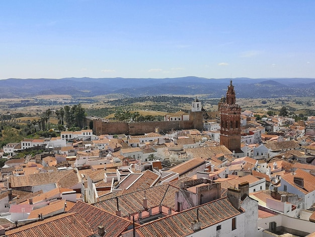 Panoramisch uitzicht op de gemeente Jerez de los Caballeros in de provincie Badajoz