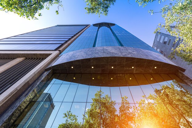 Panoramisch uitzicht op de skyline van het zakelijke en financiële centrum van Mexico-Stad, dichtbij de Paseo De Reforma