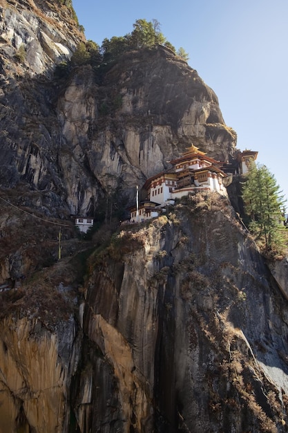 panoramisch uitzicht op de Tiger's Nest-tempel in Paro, Bhutan