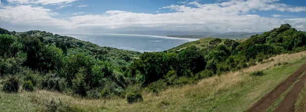 Panoramisch uitzicht op het landschap van de pacifische kust van chiloe chili