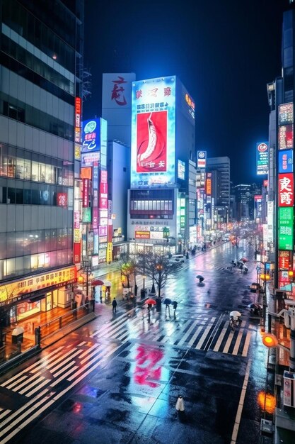 Foto panoramisch uitzicht op het nachtelijke stadsbeeld en de japanners in ikebukuro. dit is een populair winkelcentrum in