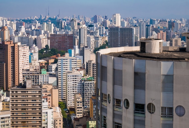 Panoramisch uitzicht op Sao Paulo City Downtown.