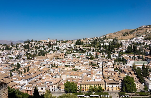 Panoramisch uitzicht over de stad Granada in Spanje