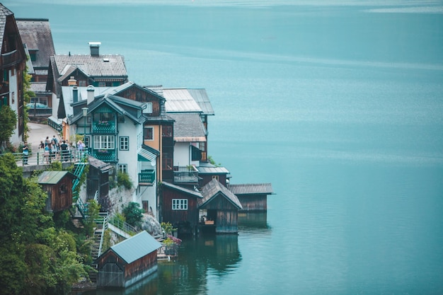 Panoramisch uitzicht over de stad Hallstatt in Oostenrijk