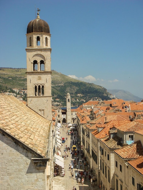 Panoramisch uitzicht over de stad op een zonnige dag Dubrovnik Kroatië