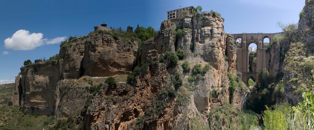 Foto panoramisch uitzicht over de stad ronda in spanje