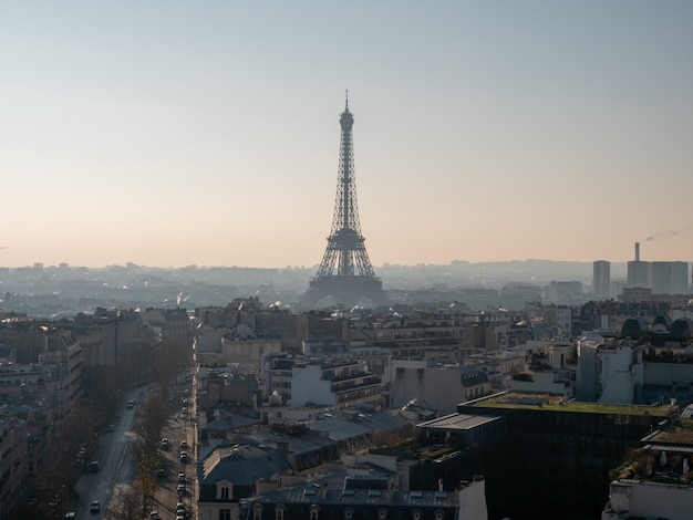 Panoramisch uitzicht over Parijs met de Eiffeltoren.