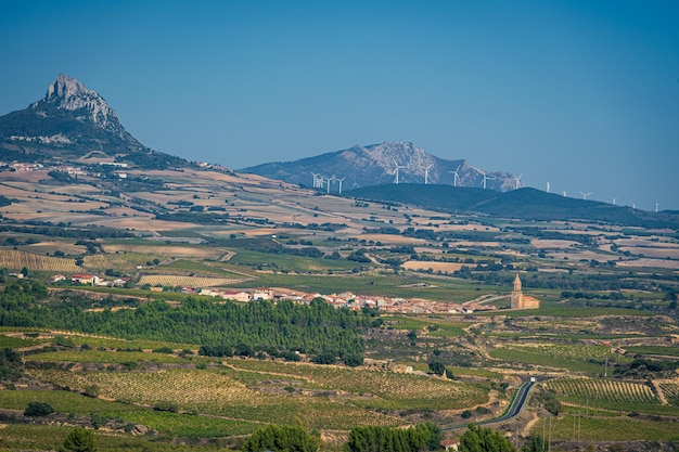Panoramisch uitzicht vanaf de stad Laguardia Alava Spanje