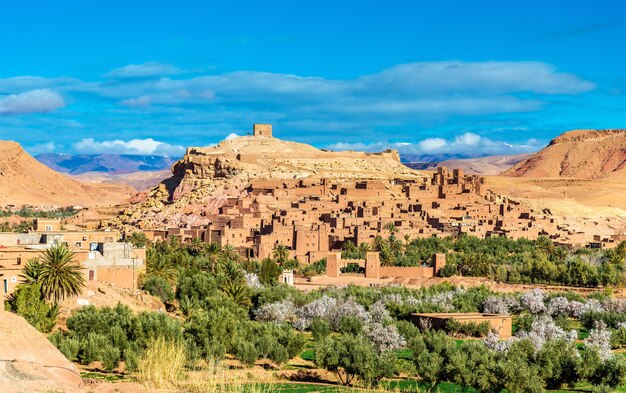 Panoramisch zicht op Ait Ben Haddou, een werelderfgoed in Marokko