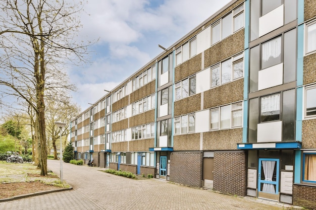 Foto panoramisch zicht op bakstenen huizen