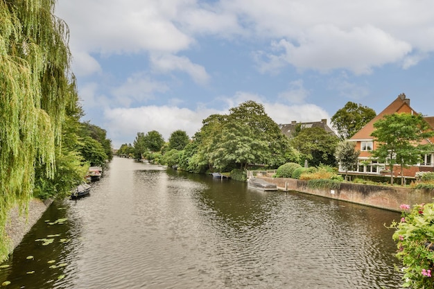 Foto panoramisch zicht op huizen