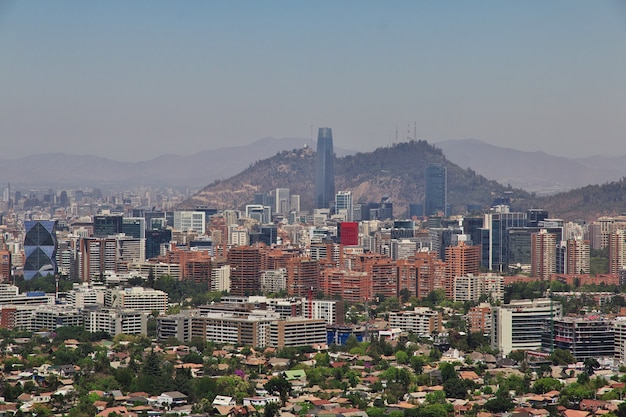 Panoramisch zicht op Santiago, Chili