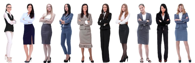 Panoramische collage van een groep succesvolle jonge zakenvrouwen