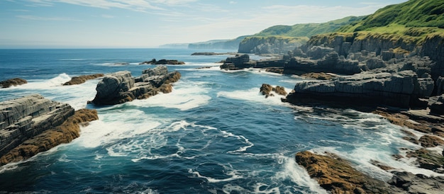 Panoramische uitzicht op de kliffen aan de westkust