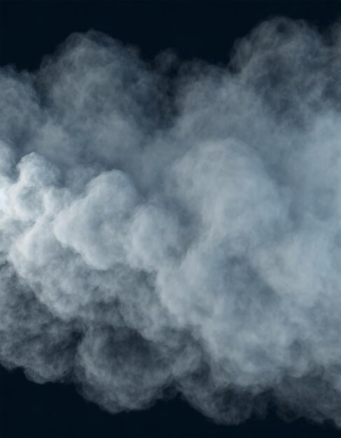 Panoramische weergave van de abstracte mist of rookbeweging op een zwarte achtergrond Witte bewolking mist