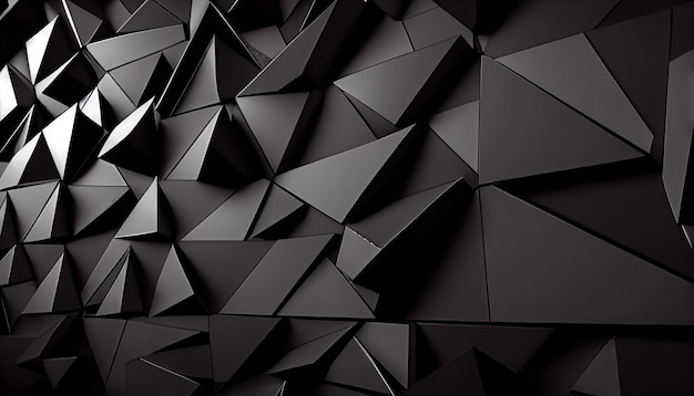 Panoramische zwarte driehoeken mozaïek achtergrond Ai gegenereerde afbeelding