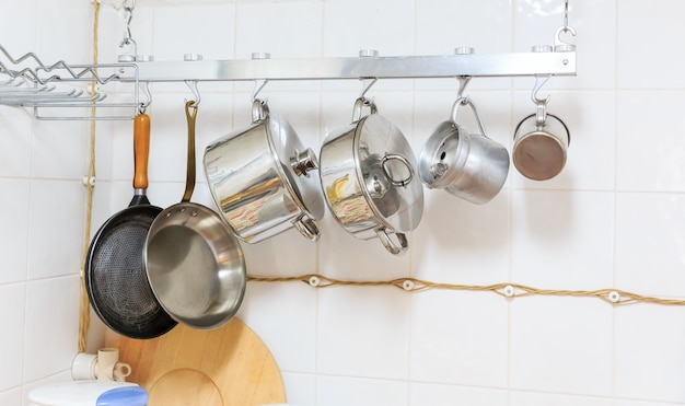 Photo pans and pots in the kitchen