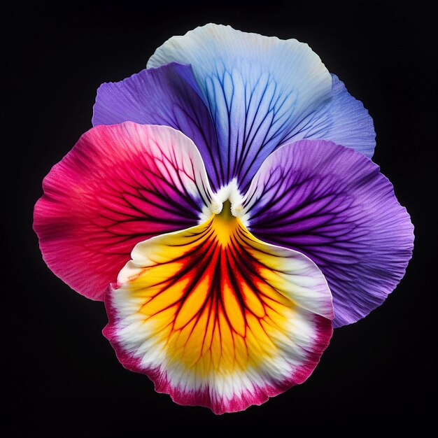 Photo pansy multicolored flower creative embraces diversity and adapts to change dark background