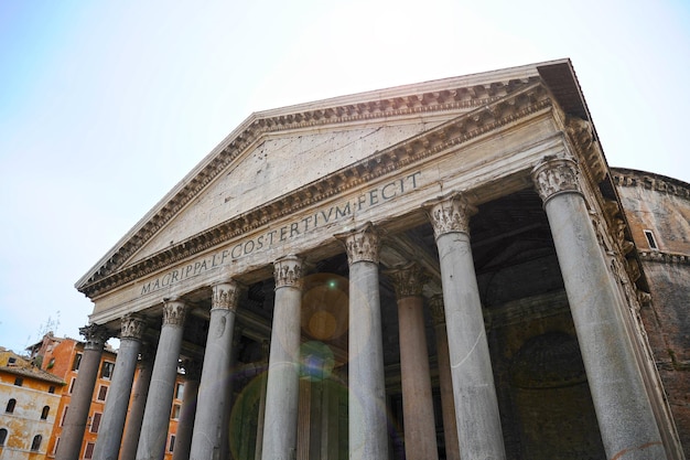 Pantheon de oude tempel van alle goden het best bewaarde oude object in rome, italië