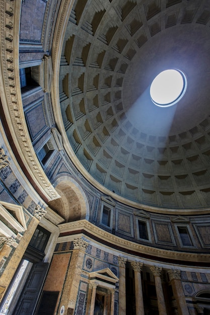 Pantheon in Rome, Italy at July 16, 2013. Pantheon  was built as a temple to all the gods of ancient Rome, and rebuilt by the emperor Hadrian about 126 AD.