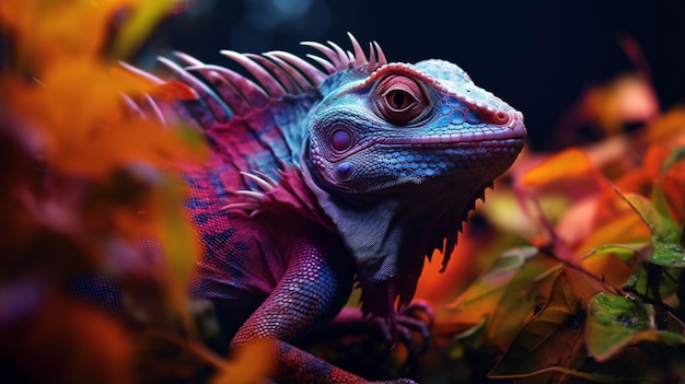 Panther chameleon kleurrijke zorg feiten dier fotografie beeld Ai gegenereerde kunst