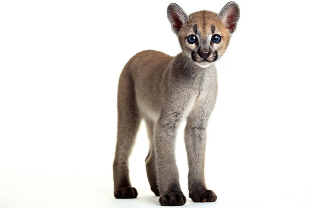 Panther kitten with blue eyes isolated on a white background