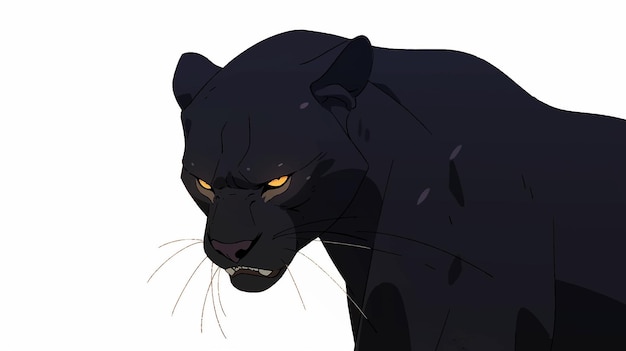 Photo panther leopard jaguar style anime cartoon watercolor