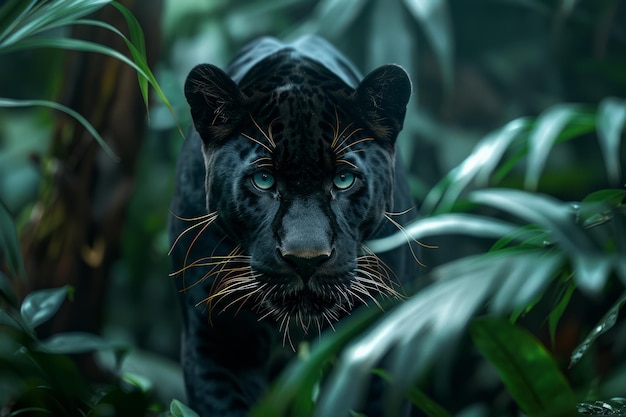 Photo panther prowls rainforest