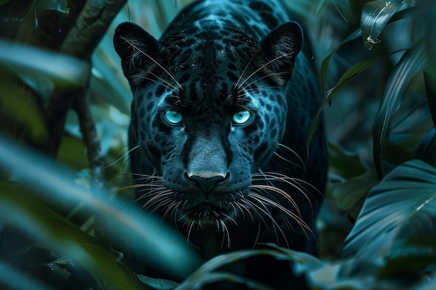 Photo panther prowls rainforest