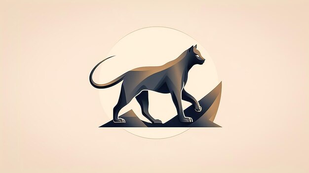 Photo panther silhouette for logo flat design generative ai