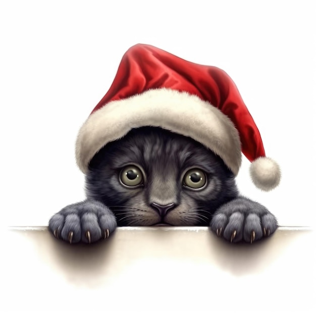 Panther wearing Santa Hat