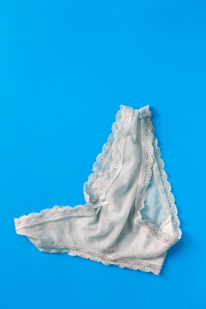 Panties on blue background