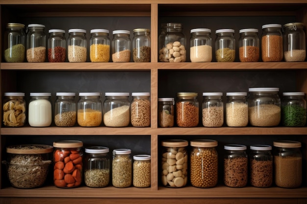 A pantry stocked with glutenfree food products