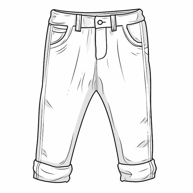 Pants art outline cute coloring book kawaii line art