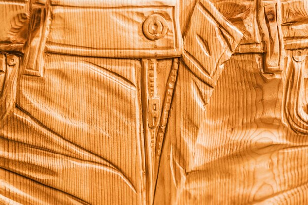 Foto pantaloni realizzati in legno texture di sfondo primo piano