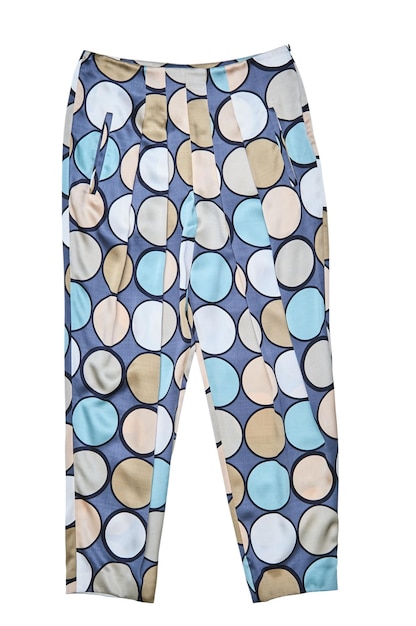 Pants with a color pattern on the fabric