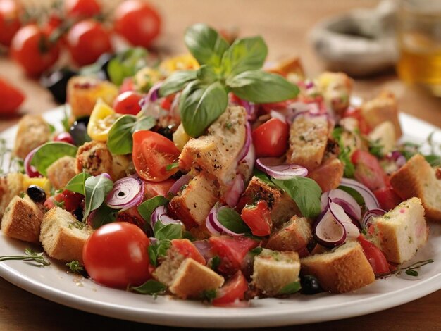 Panzanella Salad Platter Mouthwatering Italian Delicacy