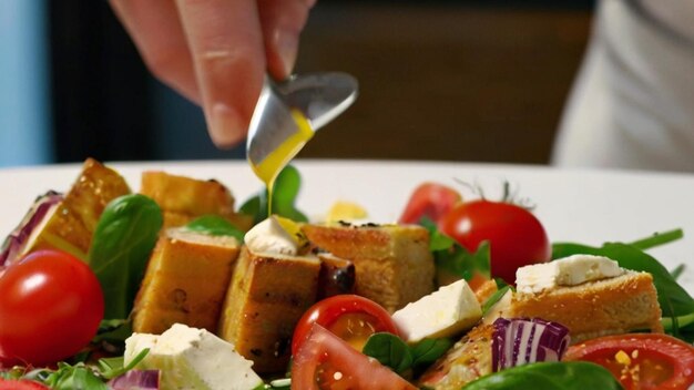 Panzanella salade presentatie culinaire meesterwerk