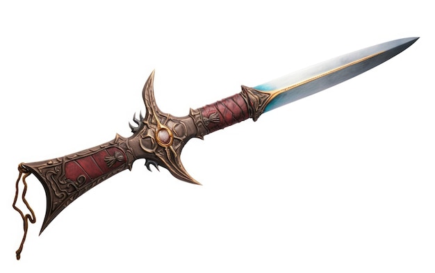  ⁇ 색 배경 에 있는  ⁇ 자르 중세 의 슬링 과 칼