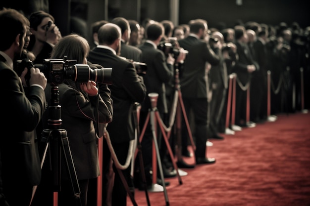 Foto paparazzi in attesa sul tappeto rosso