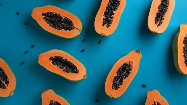 Papaya achtergrond Illustratie AI GenerativexA